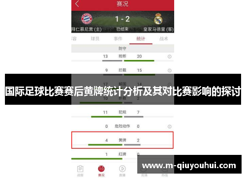 国际足球比赛赛后黄牌统计分析及其对比赛影响的探讨