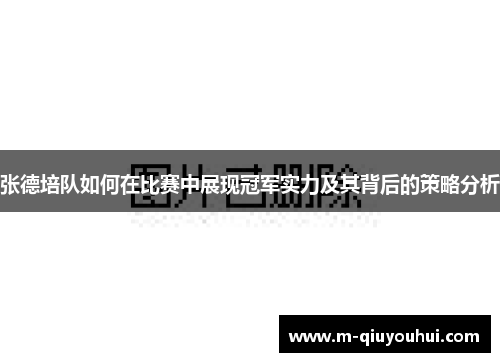 张德培队如何在比赛中展现冠军实力及其背后的策略分析